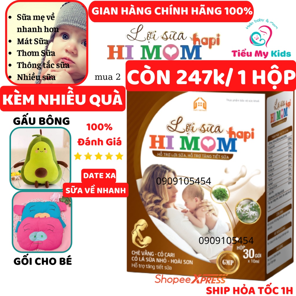 HI MOM Lợi Sữa HaPi, Hỗ Trợ tăng Tiết Sữa, Giảm Nguy Cơ Tắc Tuyến Sữa (Chính Hãng)