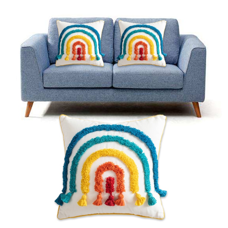 Xiangbao Vỏ Gối Tua Rua Đầy Màu Sắc Morocco