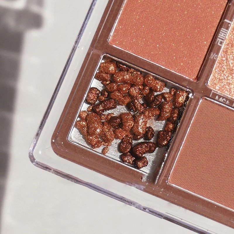 [Hàng mới về] Bảng phấn mắt DIKALU 9 màu nude lấp lánh ánh kim không thấm nước độc đáo