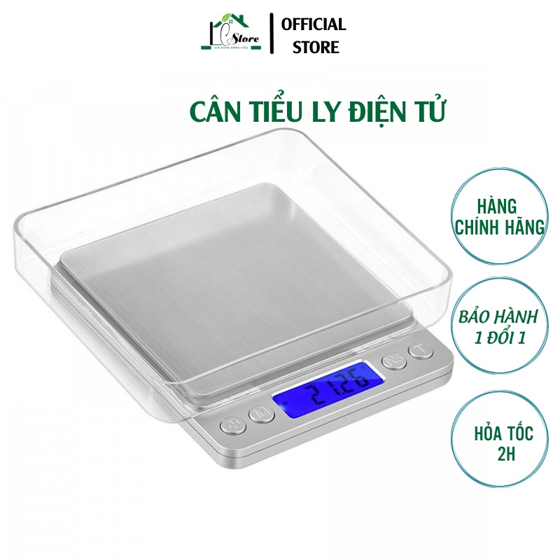 Cân Tiểu Ly Điện Tử Platform  (Tặng Khay Nhựa), Cân điện tử mini inox I-2000 Lochi Store