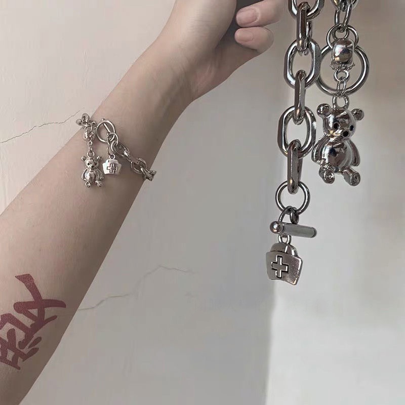 Vòng Đeo Tay May Mắn Đơn Giản Hình Trái Tim/Gấu/Bướm Dễ Thương Cho Nữ