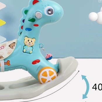 Ngựa bập bênh bằng nhựa Mục đích kép trong nhà Bập cho bé Xe trượt Đồ chơi ngựa trẻ em Quà tặng Autumn063