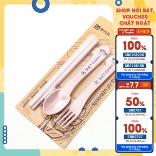 Bộ đũa nĩa bằng nhựa lúa mạch cho bé ăn ngon
