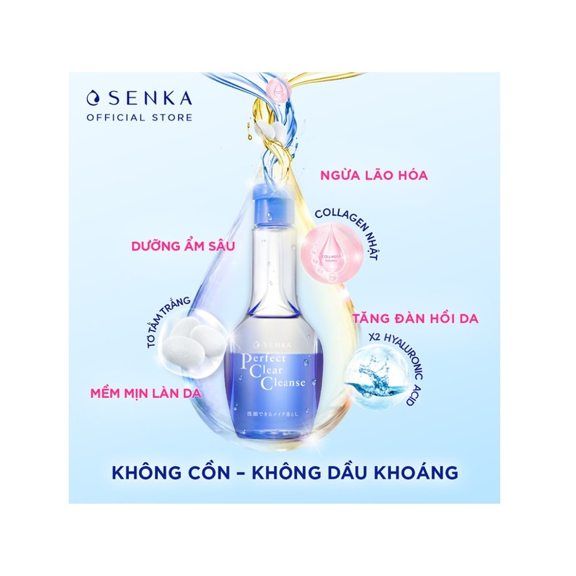 [HB Gift] Gel Rửa Mặt Tẩy Trang 2 trong 1 Senka Perfect Clear Cleanser 170ml