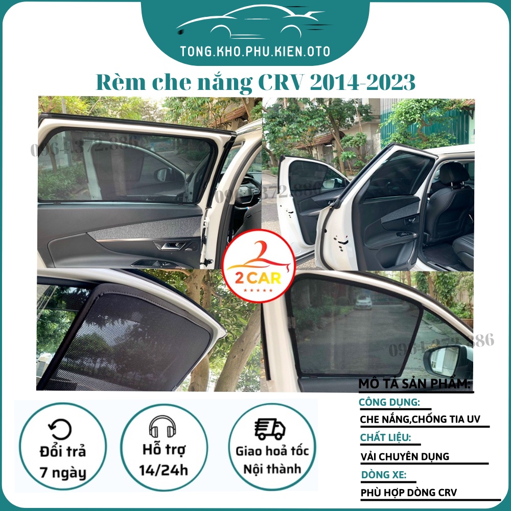 Rèm che nắng xe Honda CRV 2014 2015 2016 2017 2018 2019 2020 2021 2022 2023 Nam châm hít cao cấp