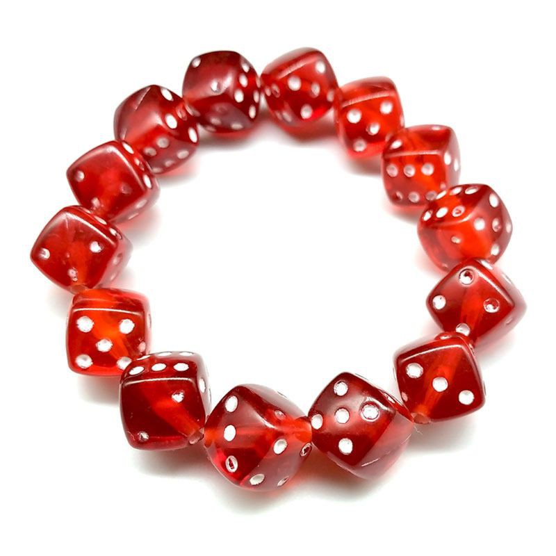 YYS Colorful Acrylic Dice Beads Stretch Bracelets Funny Game Lucky Dice Bracelets