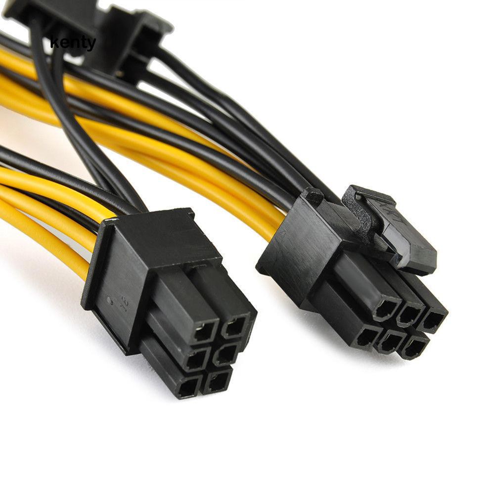 Kt KT Ktt★Card Đồ Họa PCI-E 6-pin Sang 2x 8-pin GPU Cho PCI Express