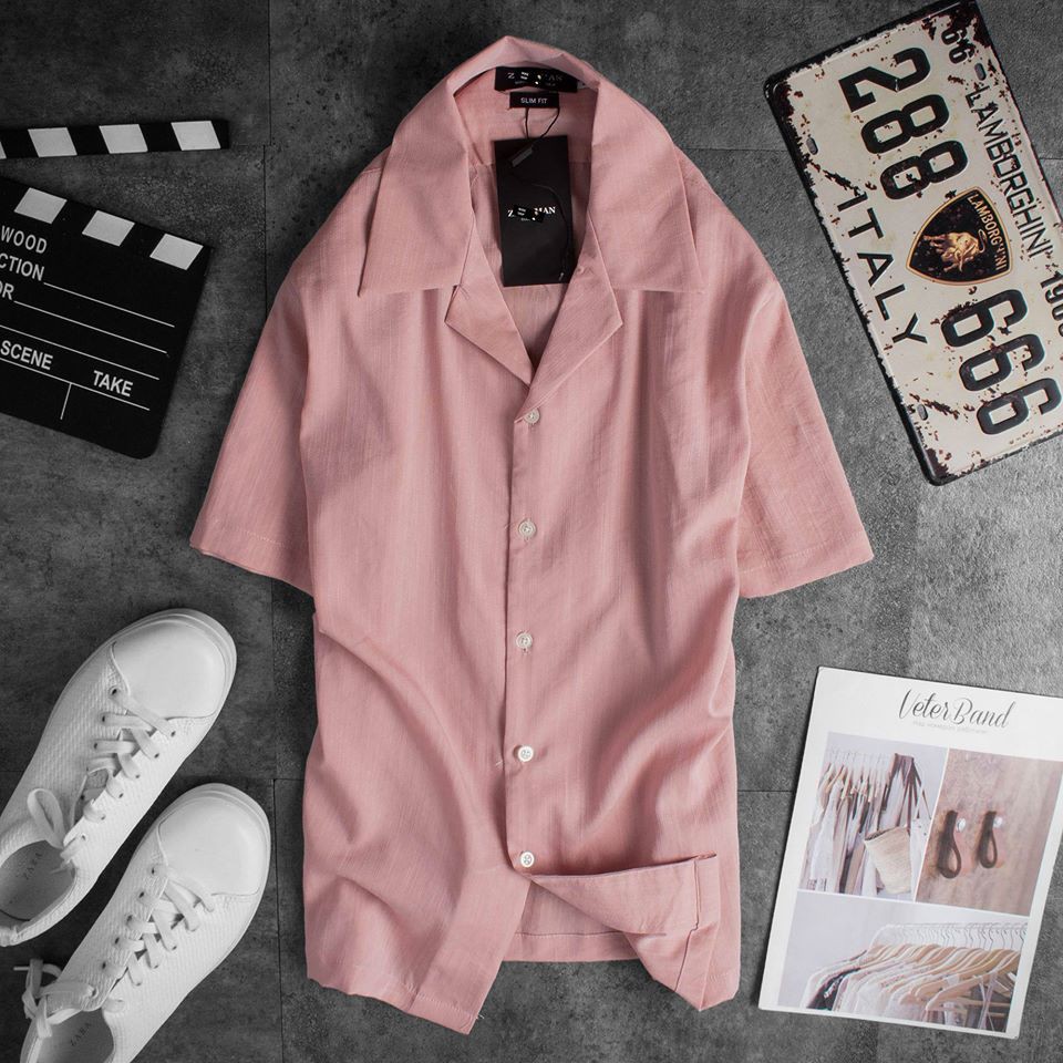 Áo Sơ Mi Nam Cổ Vest Màu Trơn