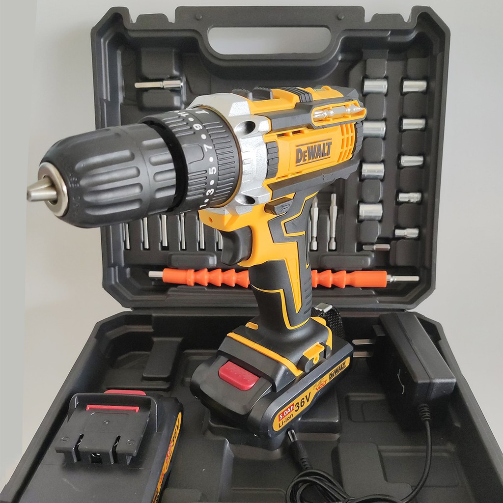 MÁY KHOAN PIN DEWALT 36V KÈM BỘ PHỤ KIỆN 24 mũi khoan - 3 CHỨC NĂNG