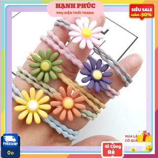 Dây Buộc Tóc Hoa Cúc,  Sét 5 Dây Thun Cột Tóc Hàn Quốc Dễ Thương