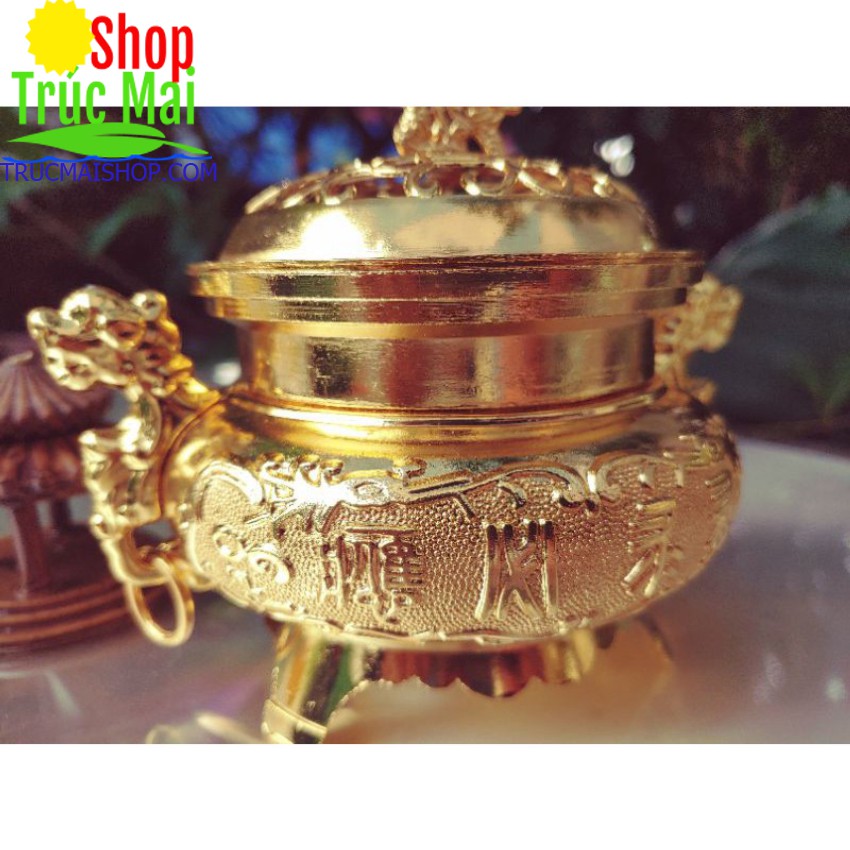 lư hương đốt trầm to tặng 50 nụ trầm hương thiên nhiên