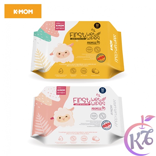 Combo 3 bịch Khăn giấy ướt cao cấp K-Mom bịch 30 tờ Tặng 1 bịch cùng loại - Khăn giấy cao cấp