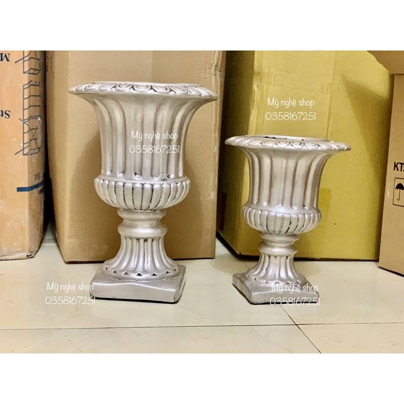 Bình hoa composite,Mỹ nghệ shop, decor, trang trí, quà tặng sinh nhật, tân gia, bình hoa giả, cao cấp mã cúp 27 bao vỡ