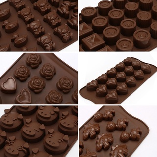 Khuôn làm chocolate/ thạch rau câu/ kẹo dẻo/ làm bánh các loại bằng silicon nhiều mẫu