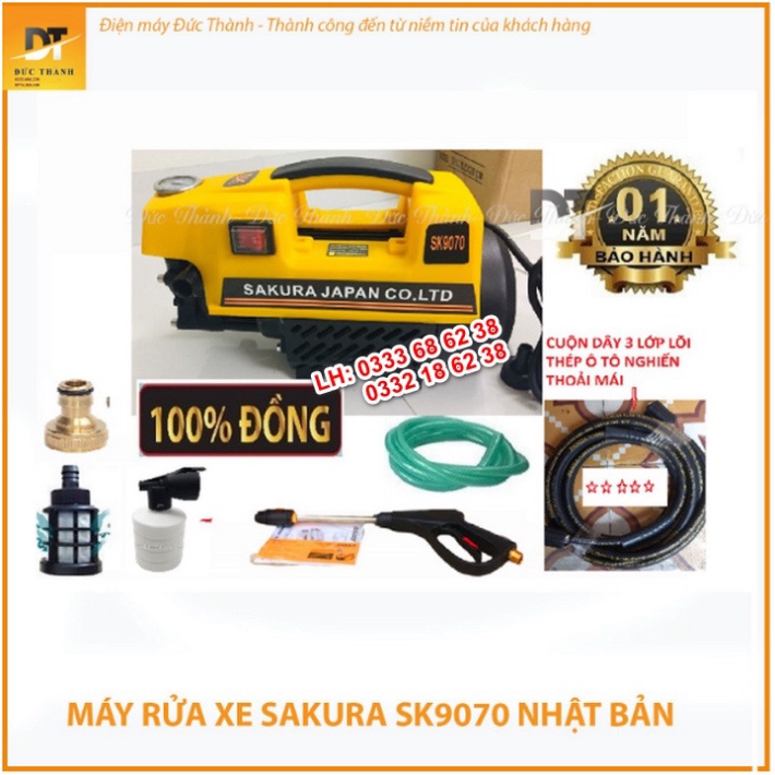 Siêu hot Máy rửa xe áp lực cao SAKURA 3000W . Nhập khẩu nguyên chiếc.