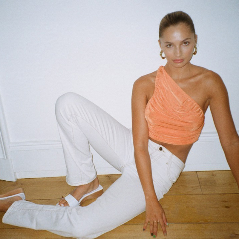 Áo kiểu hở vai màu trơn quyến rũ thời trang cho nữ | BigBuy360 - bigbuy360.vn