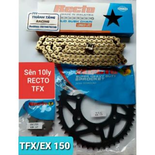 Nhông sên dĩa bộ cho xe tfx/exciter 150 sên vàng recto 10ly dĩa 47t 49t nhông 13t 14t 15t 16t chính hãng recto