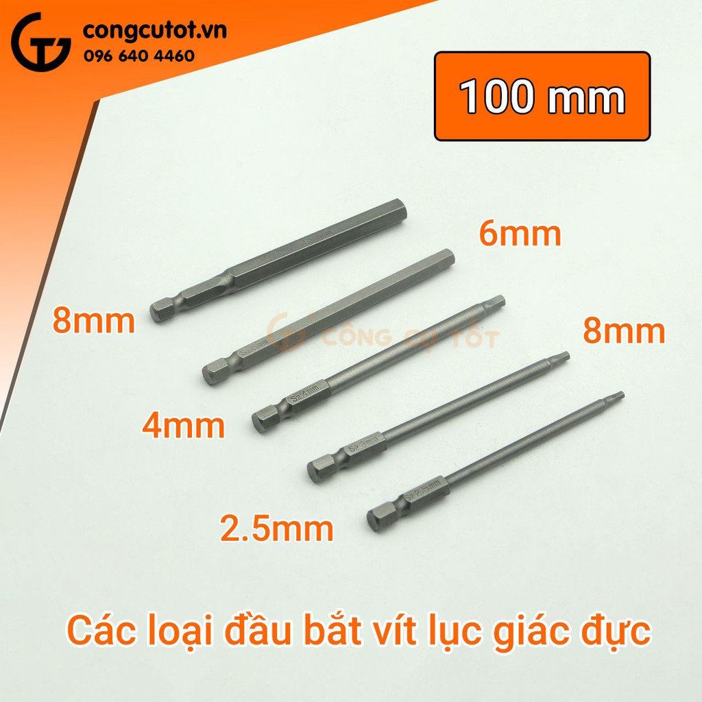 Đầu bắt vít lục giác đực chuôi lục thép S2