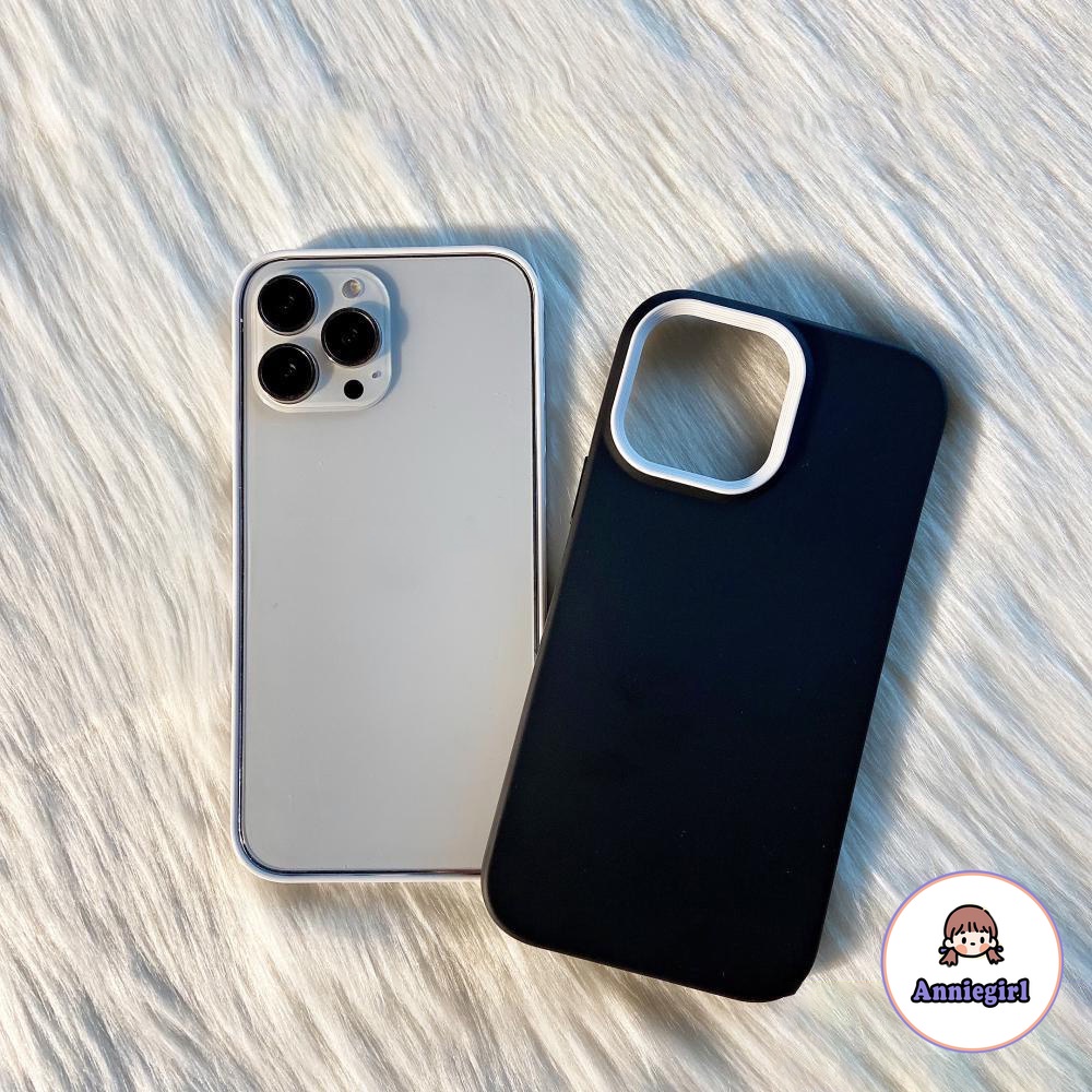 Ốp Điện Thoại Silicone Mềm Màu Đen Đơn Giản Chống Sốc 3 Trong 1 Cho IPhone 14 13 12 11 Pro Max X XR 8 7 Plus