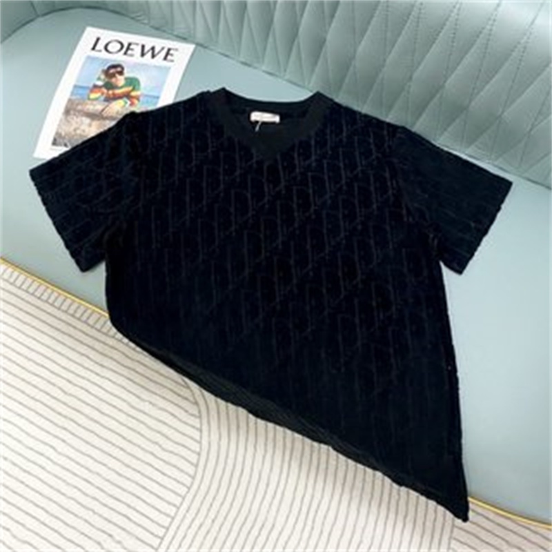 Áo Thun Tay Ngắn Cổ Tròn In Chữ DI&amp;R Bằng Cotton Thời Trang Cho Nam Và Nữ