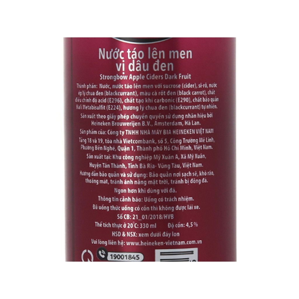 Nước táo lên men Strongbow,2 lon x 330 ml
