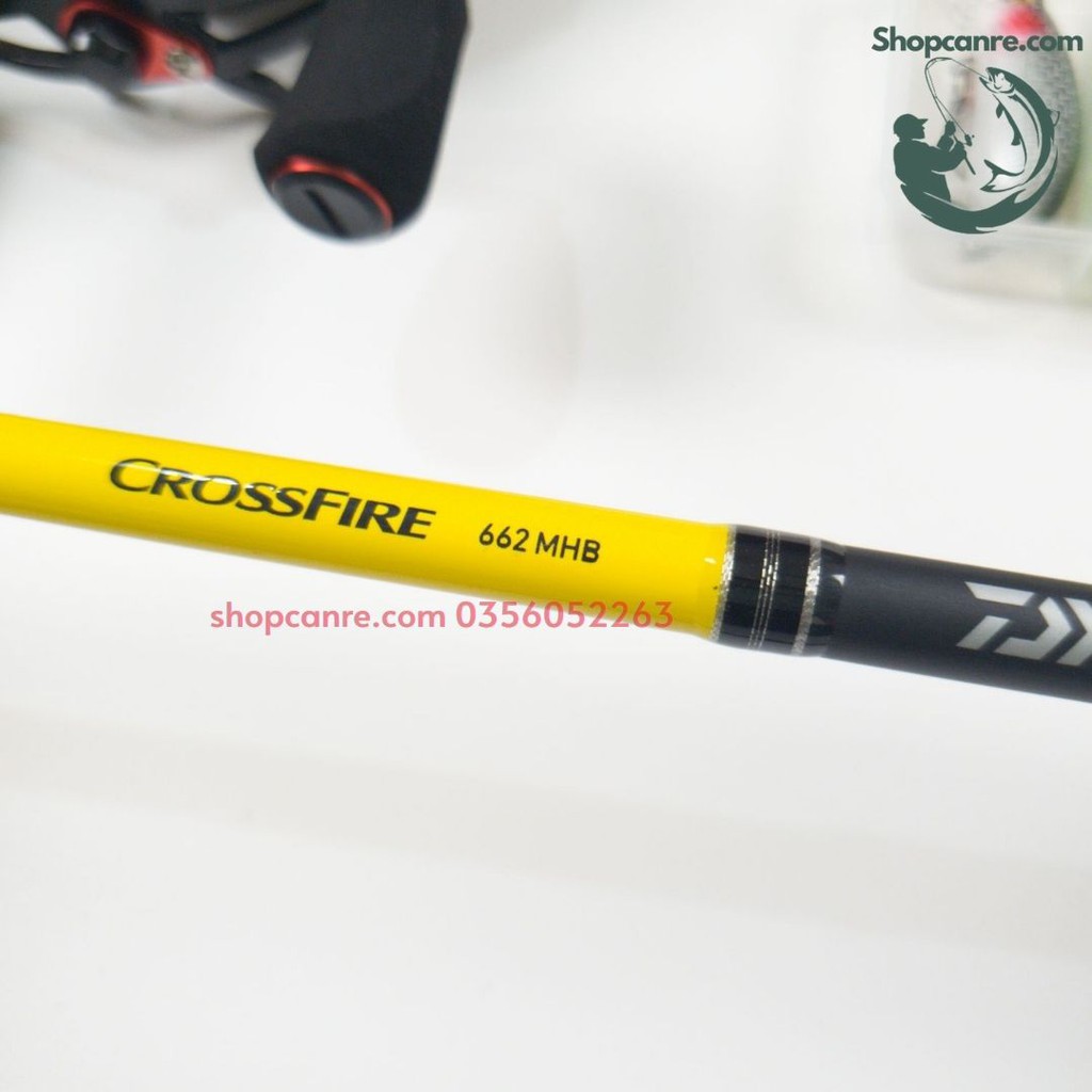 Cần câu lure Daiwa Crossfire 662MHB kèm máy ngang Noeby