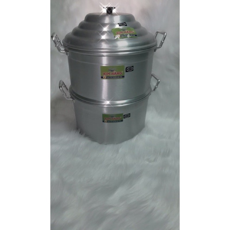 Chỏ xôi nhôm+ vỉ hấp KIM HẰNG chính hãng size 34cm 36cm