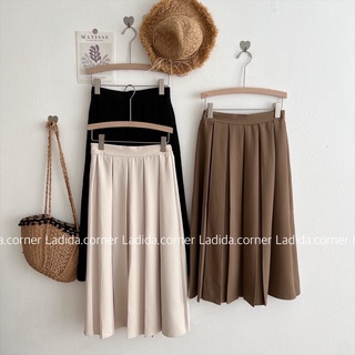 Chân váy dài xếp ly to Ladida