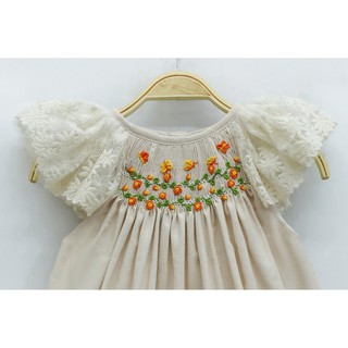 ĐẦM SMOCK REN THÊU HOA