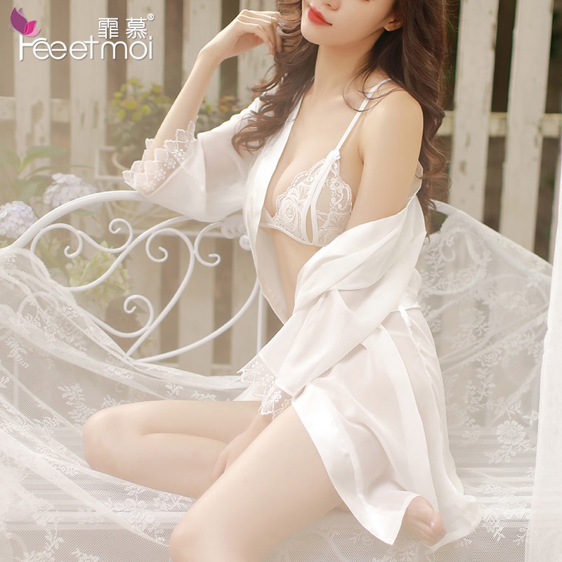 Set áo choàng ngủ sexy kèm bộ đồ lót ren lọt khe sexy xuyên thấu acbi001 - QuinBee | BigBuy360 - bigbuy360.vn