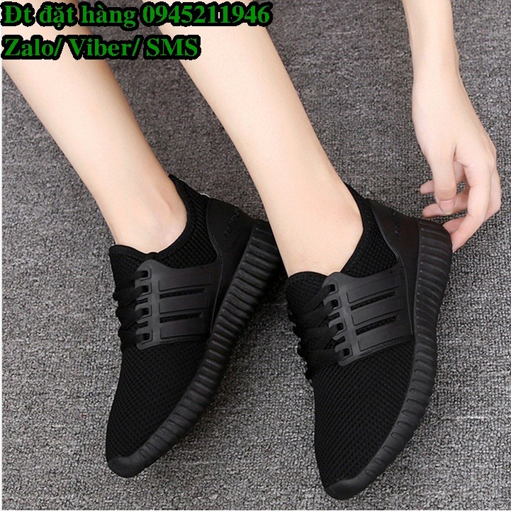 C95 Giày Thể Thao Nữ Buộc Dây Đế Đen