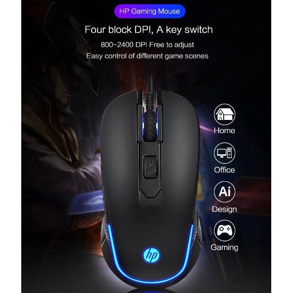 Chuột Mouse HP M200 Đen LED USB Chính hãng