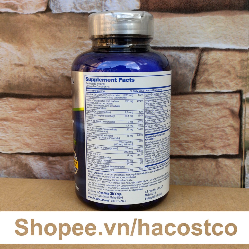 Viên uống Focus Factor Nutrition for the Brain 180 viên của Mỹ