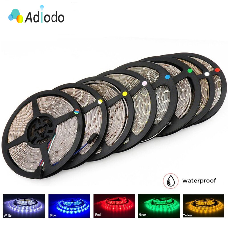 AdiodoÁnh sáng dải LED 5M / Cuộn RGB Ấm áp Mát mẻ Trắng Đỏ Xanh lục Xanh Vàng Linh hoạt 2835 Màu đơn không thấm nước 60LED / M Bande Diode Tape Chiếu sáng trang trí nội thất