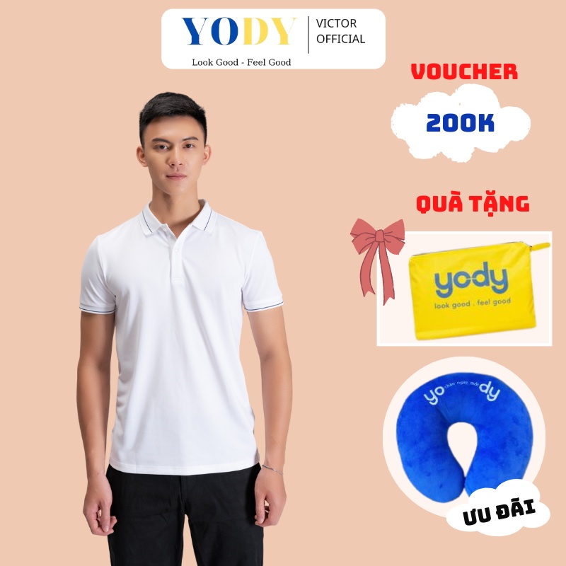 Áo Phông Polo Nam YODY Cafe Bo Kẻ Chất Thun Cotton Ngắn Tay Có Cổ, Phần Cổ Và Bo Tay Áo Tỉ Mỉ APM3791