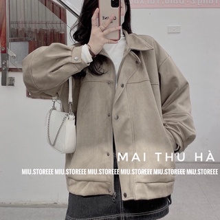 [ẢNH THẬT] ÁO KHOÁC DA LỘN FORM TO AKDLFT