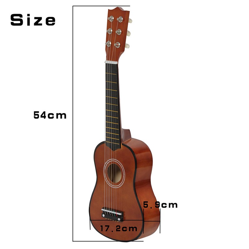 Đàn Guitar Bass Gỗ Mini 6 Dây 21 Inch Kèm Miếng Gảy Đàn