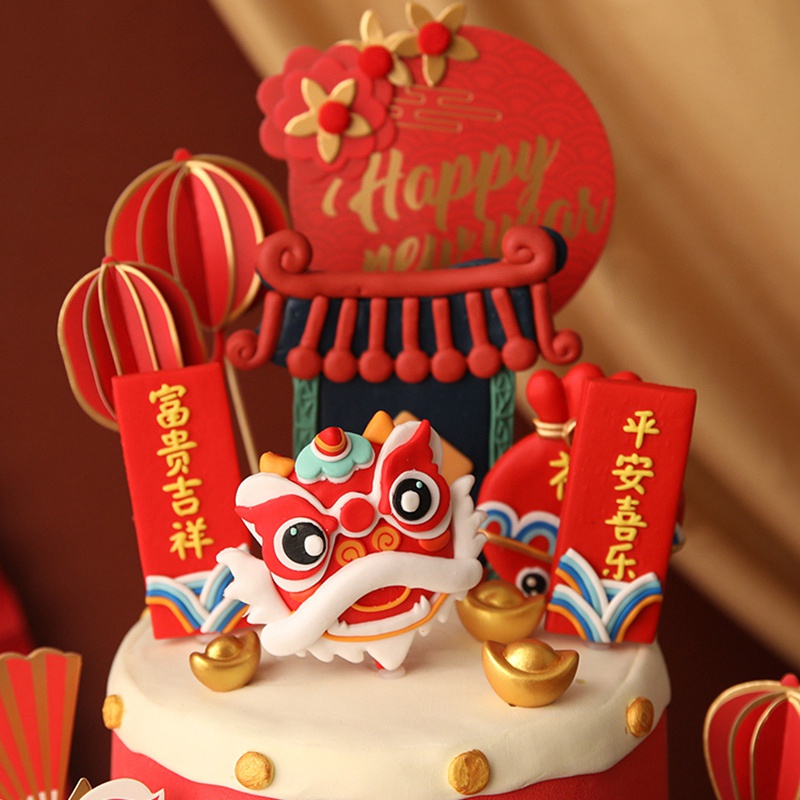 Bộ 1/3 thẻ cắm bánh kem mừng năm mới | BigBuy360 - bigbuy360.vn