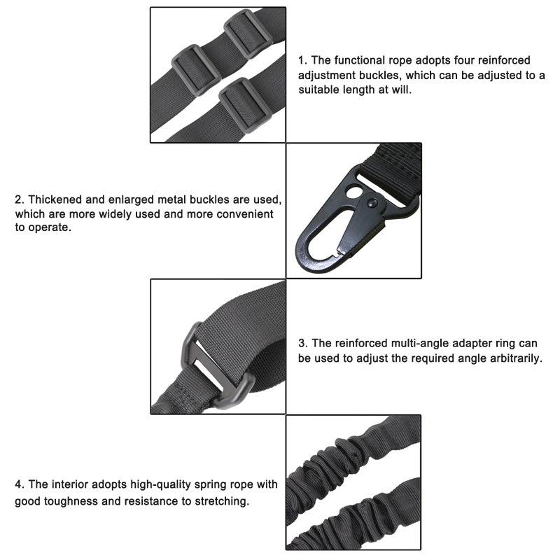 Dây Nylon Đeo Truyền Thống 78 Inch Kèm Móc Kim Loại Có Thể Điều Chỉnh Cho Hoạt Động Ngoà