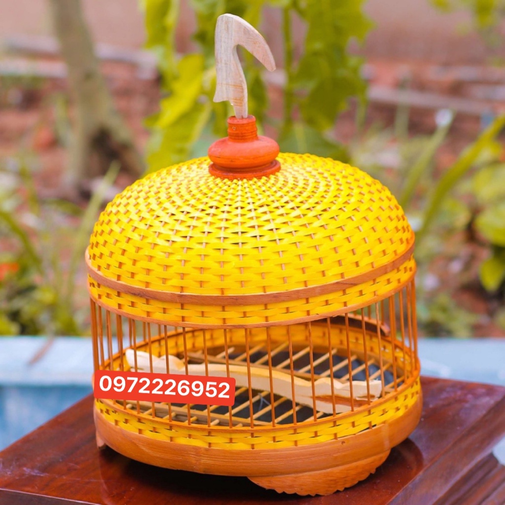 Hàng cao cấp Lồng chim cu gáy đan nóc nổi bật chất liệu trúc đẹp hàng kỹ có móc đi kèm TUVUPETSHOP