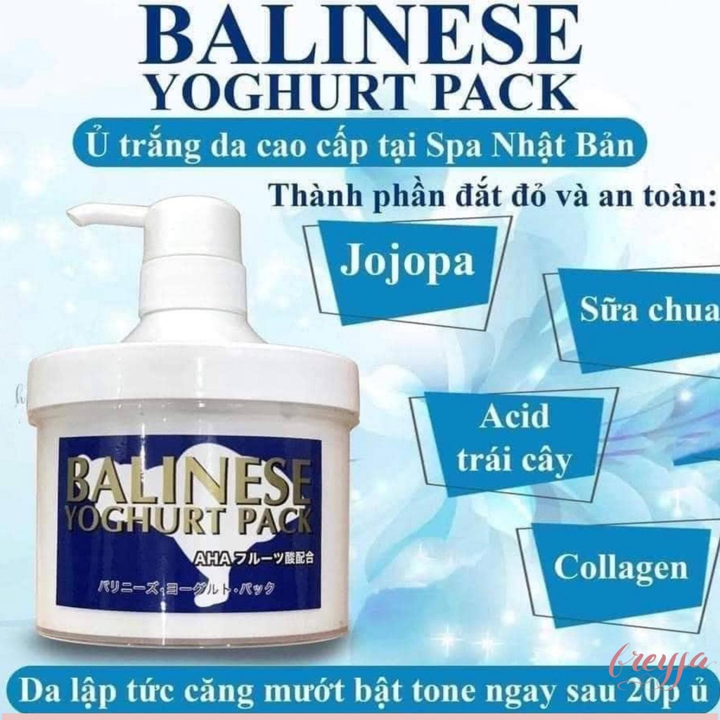 Bộ Dưỡng Trắng Da toàn thân body Collagen Balinese Yogurt Pack dưỡng trắng cao cấp Spa Nhật
