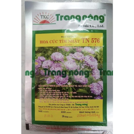 Hạt giống hoa cúc tím Nhật siêu bền Trang Nông gói 20 hạt