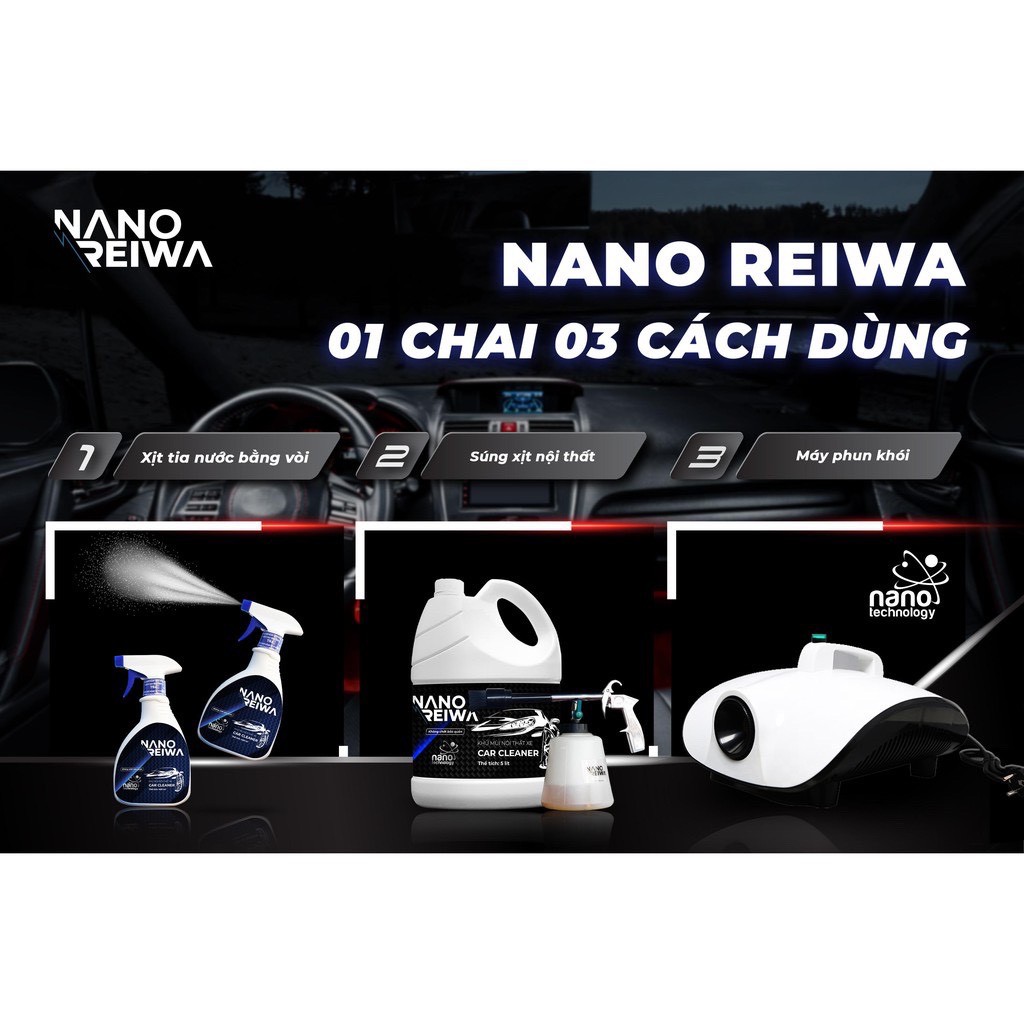 [HCM]Chai xịt Diệt khuẩn khử mùi ô tô, văn phòng, khử mùi phòng karaoke, nhà bếp, Nano Reiwa 430ml - Hương bạc hà