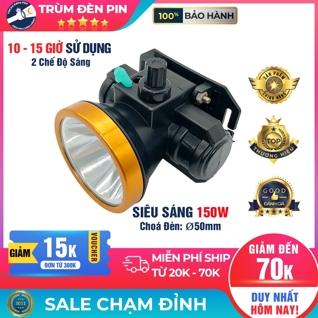 Đèn pin đội đầu CXB 8813 LED 150W siêu sáng chiếu xa chống nước ánh sáng Vàng và Trắng đèn đeo đầu soi ếch dã ngoại
