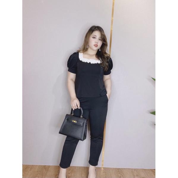 Set Bộ Cổ Viền Quần 9 Tất Bigsize Dành Cho Người Béo