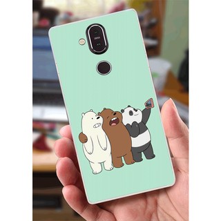 Ốp Lưng Nokia 8.1 (X7) (Dẻo) - Gấu Chụp Hình Selfie