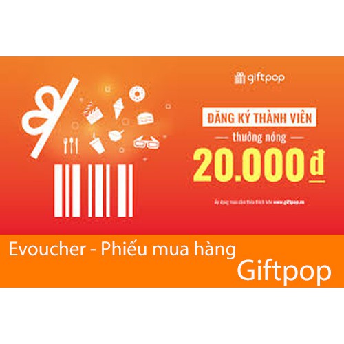 Toàn quốc [Evoucher] Phiếu quà tặng mua hàng trên website và tại cửa hàng liên kết Giftpop trị giá 100.000 VNĐ