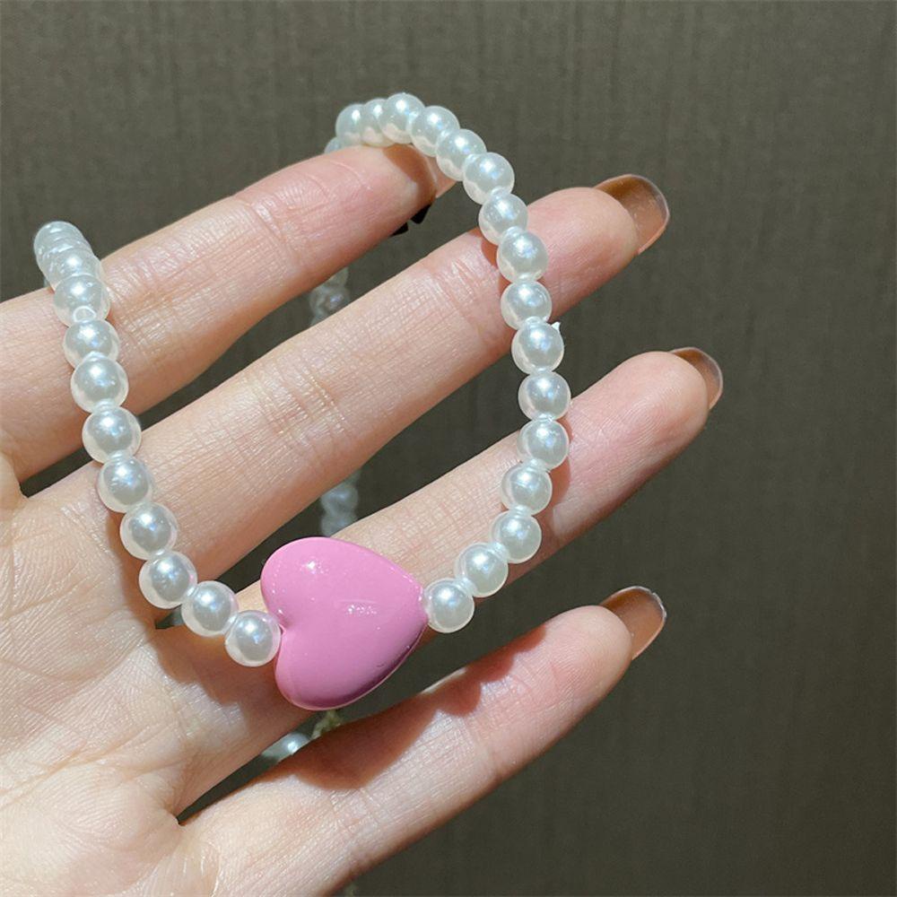 JARRED Vòng cổ Mặt Trái Tim Màu Hồng Dễ Thương Sang Trọng Cho Nữ