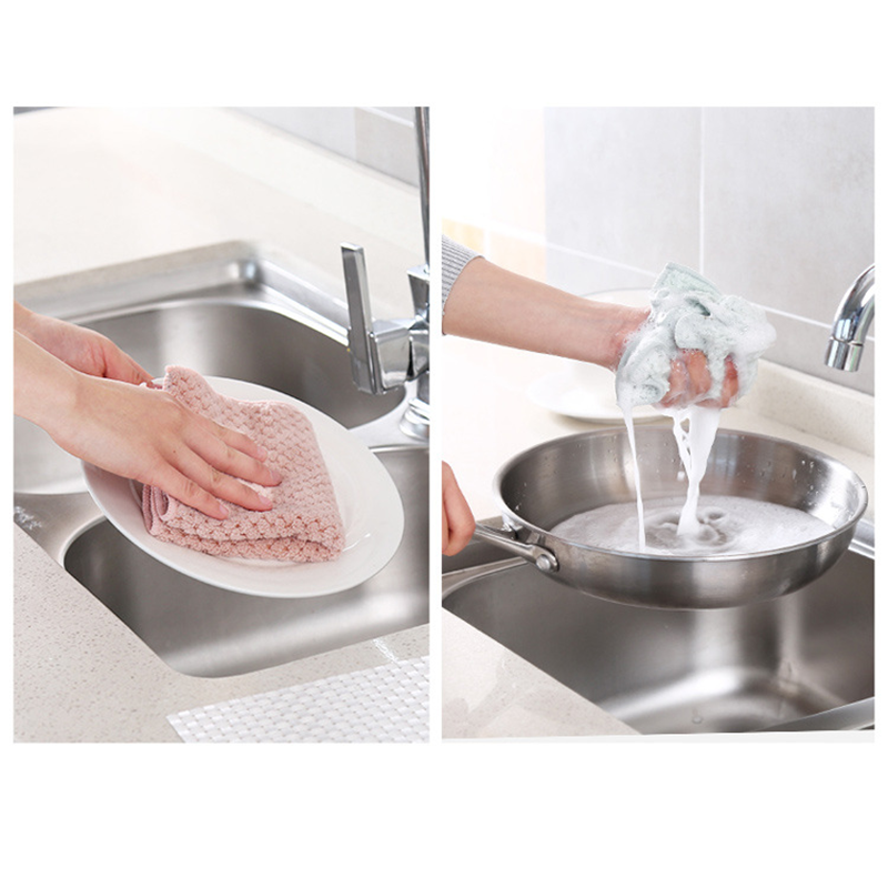 Khăn Vải Sợi Nhỏ Lau Chùi Vệ Sinh Cho Bé Khăn Vải Mềm Thấm Hút Tốt Màu Be / Hồng / Xanh Lá / Xanh Dương / Xanh Dương 3 Kiểu Sử Dụng Cho Nhà Bếp.