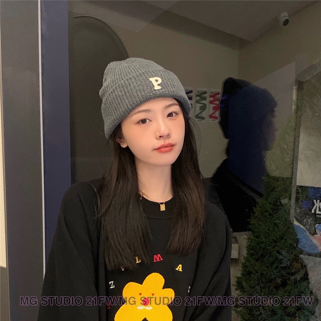 Mugua Sản Phẩm MG STUDIO Mũ Len Dệt Kim In Chữ Phong Cách Hàn Quốc Dễ Phối Đồ Bảo Vệ Tai Thời Trang Thu Đông Cho Nam Và Nữ
